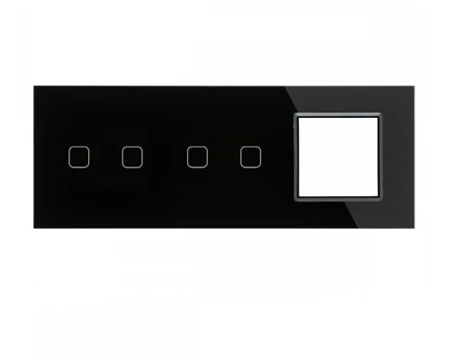 Стеклянная панель-рамка Smartdust SK-G204-G101L — 4 клавиши (2+2) + 1 модуль